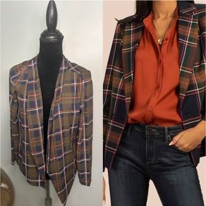Plaid open light weight blazer